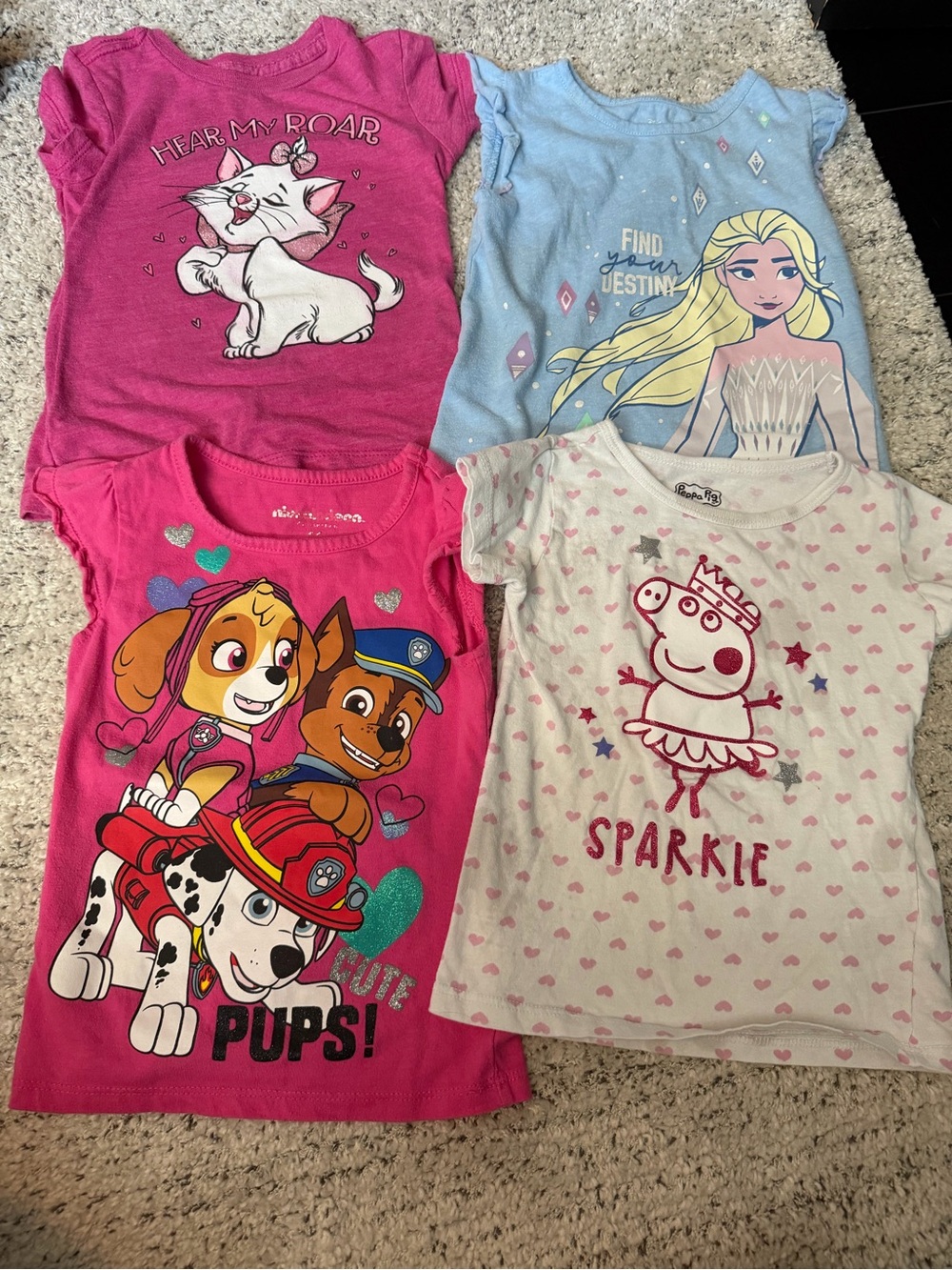 Girls cheap characters tshirt lot bundle 4 / 4t play clothes